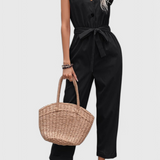 Marie Sleeveless Jumpsuit with Buttons