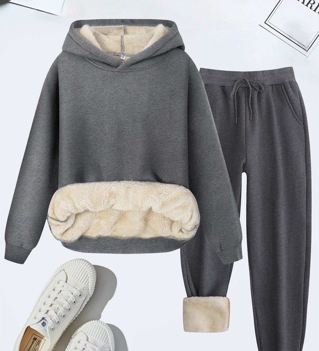 FORDA™ - Cozy Solid Color Hoodie and Drawstring Pants Set