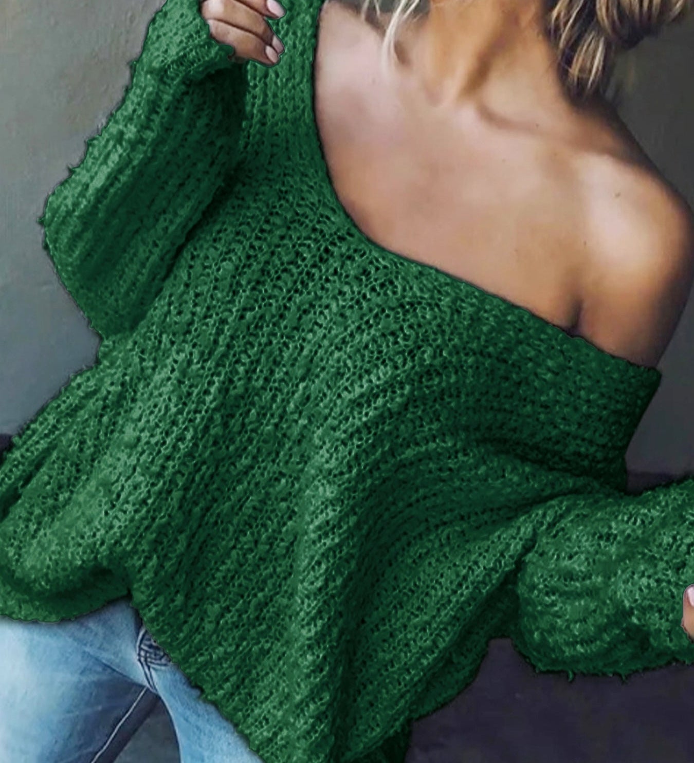 TELIKA™ - Comfy Drop Shoulder Long Sleeve Sweater