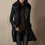 Joana - Elegant 3/4 Coat in Leather