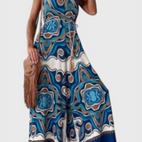 Gabriella Wide Leg Jumpsuit with Bold Print