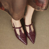 Authentic Noir Leather High Heels