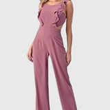 Chantal Jumpsuit with Cut-Out and Ruffles