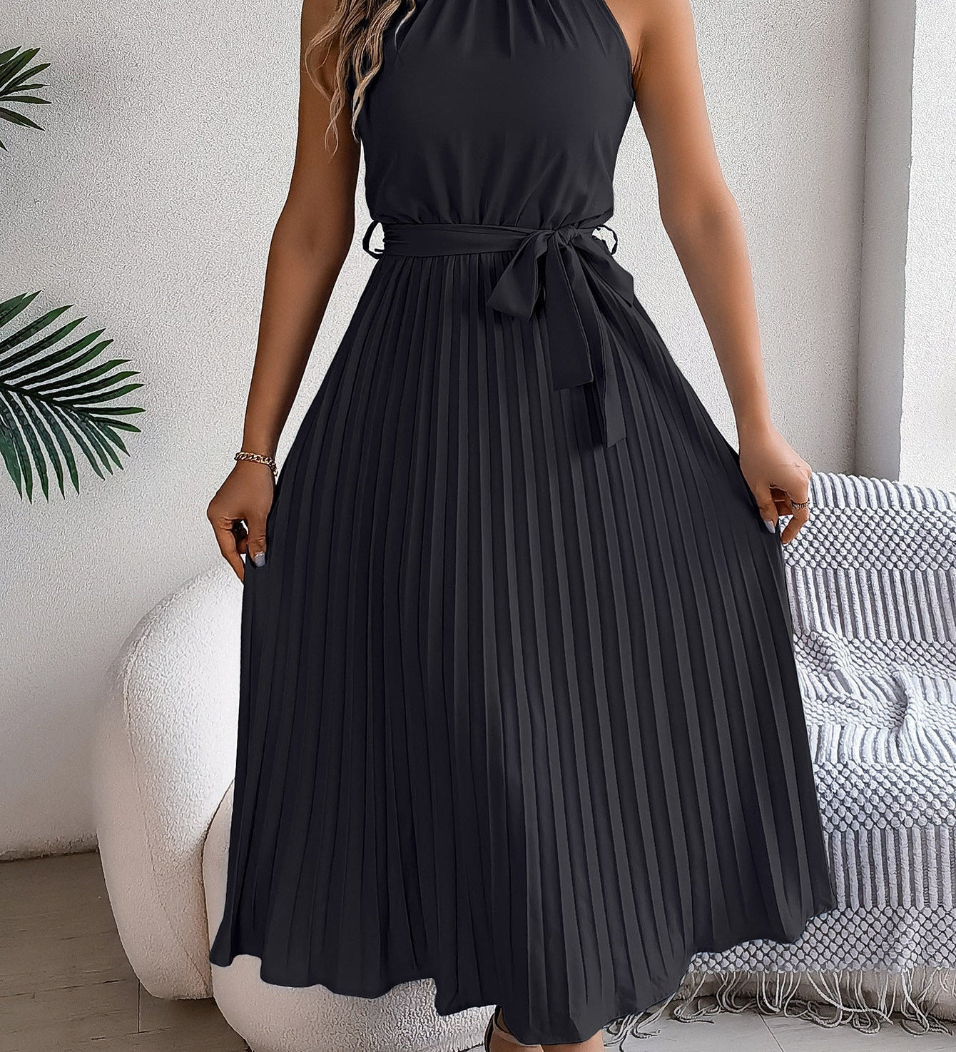 CEDRINE™ – Graceful Pleated Midi Dress