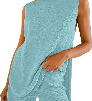 SAVINA™ – Sleeveless Lounge Pullover & Shorts Duo