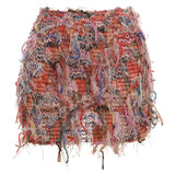 MARIA™ – Chic Fringe Detail High-Waist Mini Skirt