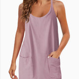 MARIMAR™ - Spaghetti Strap Athletic Dress with 4-Way Stretch and Built-in Shorts
