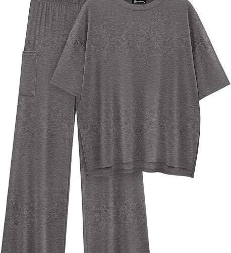 FILTA™ - Casual Basic Top and Elastic Waist Pants Set