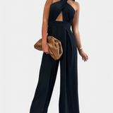 Jessica Mono Halter Cross Backless Wide Leg