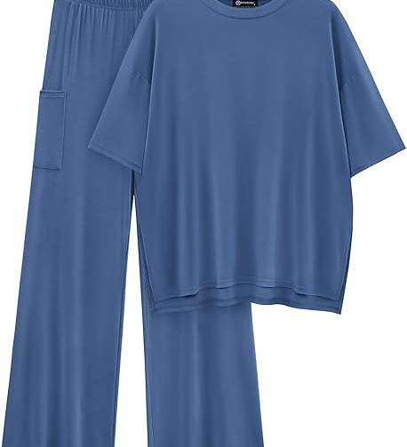 FILTA™ - Casual Basic Top and Elastic Waist Pants Set