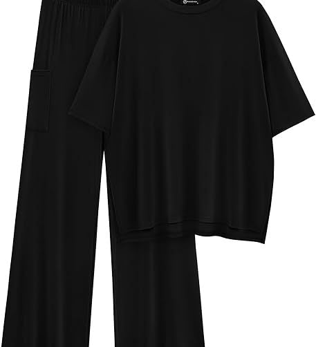 FILTA™ - Casual Basic Top and Elastic Waist Pants Set