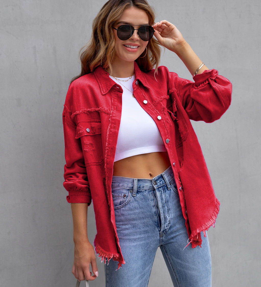EUGENIA™ – Relaxed Drop Shoulder Collared Jacket