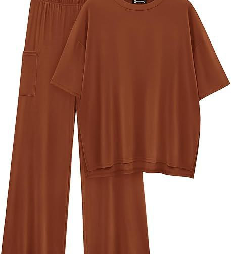 FILTA™ - Casual Basic Top and Elastic Waist Pants Set