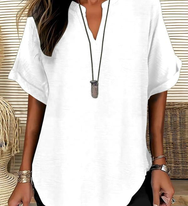 GENNEVA™ – Casual Plain Short Sleeve Blouse