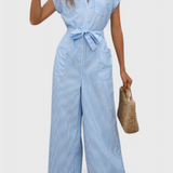 Inés Wide Leg Striped Jumpsuit
