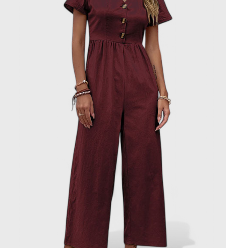 Camila Jumpsuit with Front Buttons