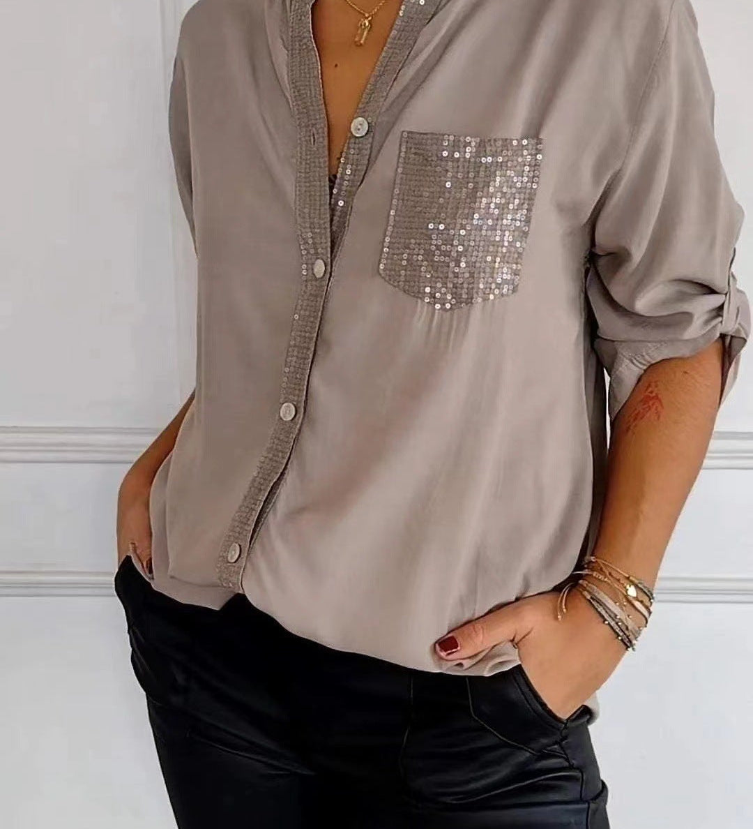DANICA™ -  Sequin Detailed Blouse