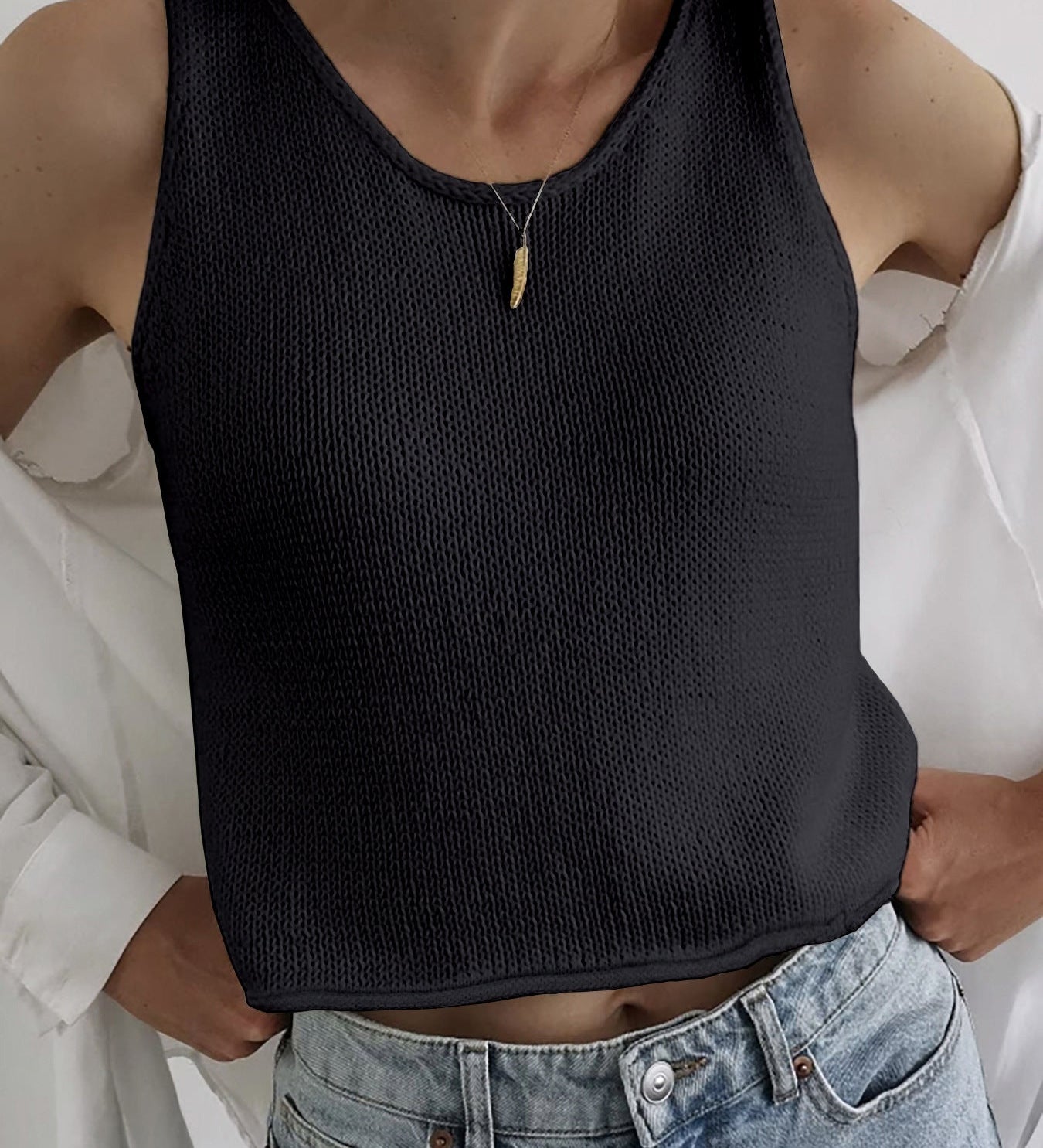 KAREEM™ - Casual Round Neck Vest Pullover Top