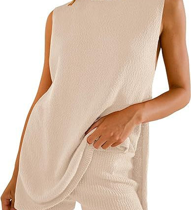 SAVINA™ – Sleeveless Lounge Pullover & Shorts Duo