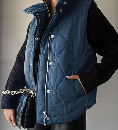 DARCY™ - Chic Lightweight Button-Up Puffer Vest