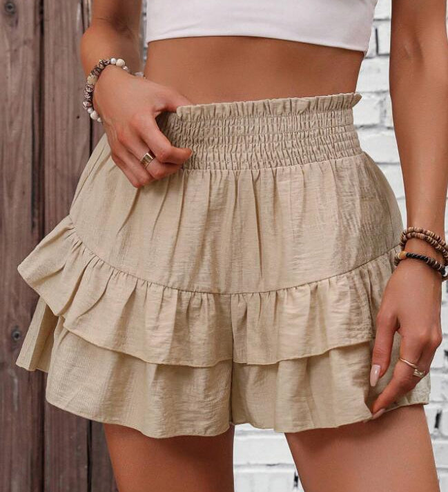GAIL™ - Casual Ruffle Tiered Boho Shorts