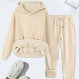 FORDA™ - Cozy Solid Color Hoodie and Drawstring Pants Set