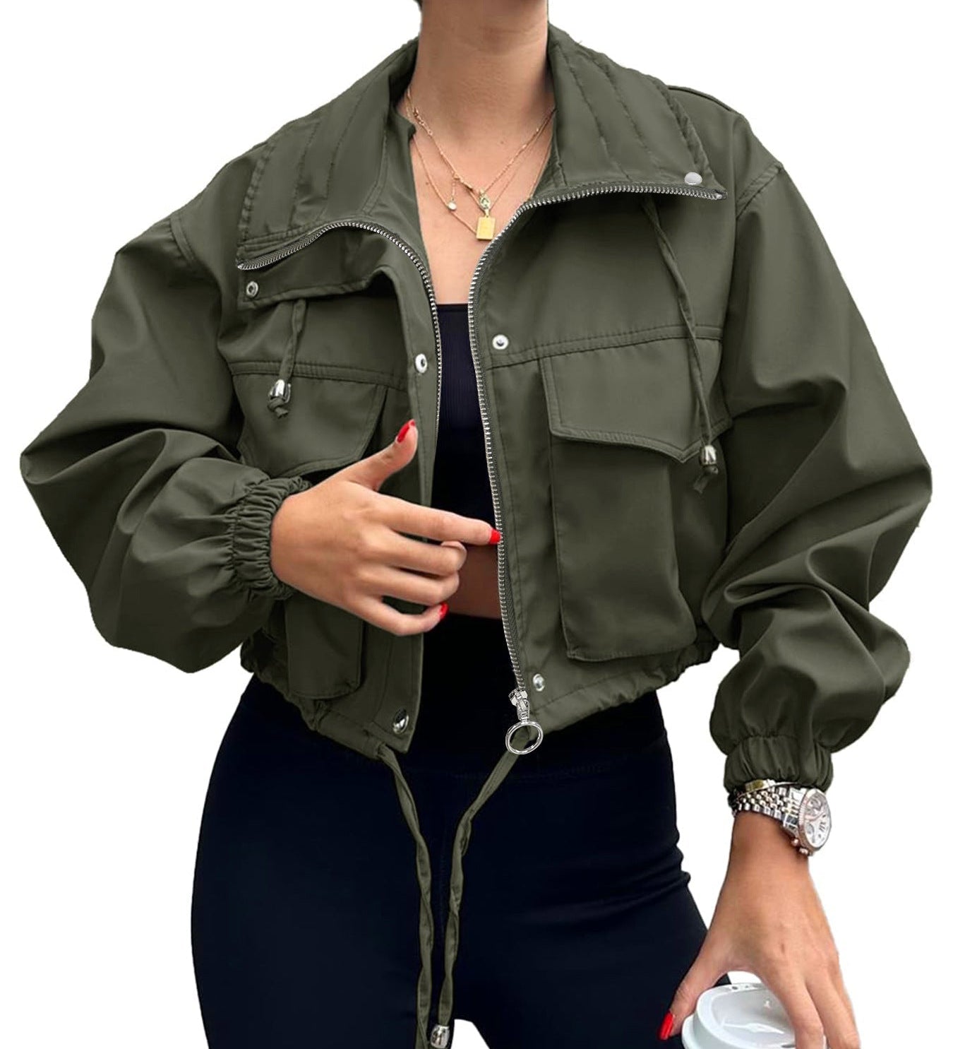 AGAPITA™ – Lightweight Zip-Up Cropped Jacket