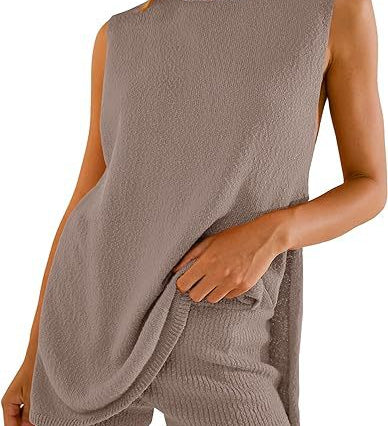 SAVINA™ – Sleeveless Lounge Pullover & Shorts Duo