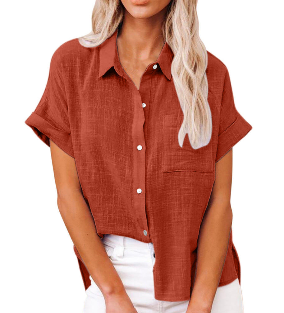 AUDRINE™ – Comfy Casual Button-Up Blouse