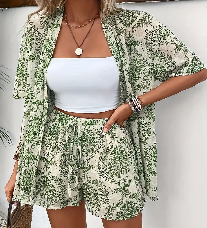 FANNIE™ – Simple Summer Floral Top and Shorts Set