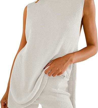 SAVINA™ – Sleeveless Lounge Pullover & Shorts Duo