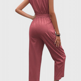Marie Sleeveless Jumpsuit with Buttons