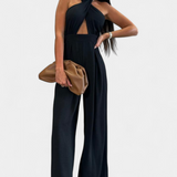 Jessica Mono Halter Cross Backless Wide Leg