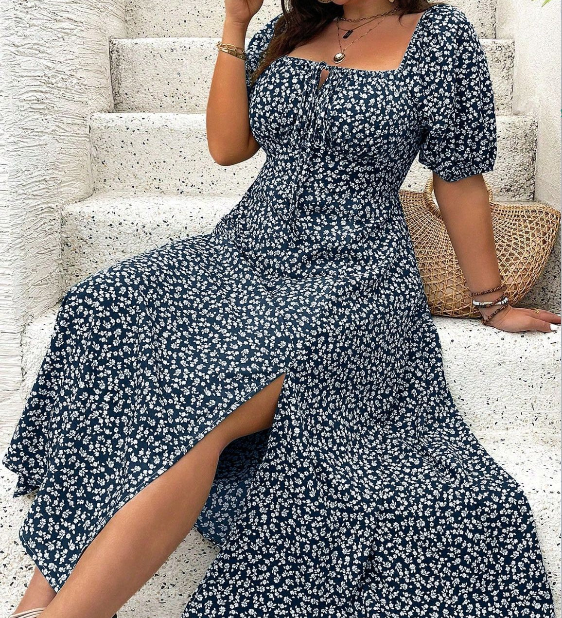 CLAIRE™ - Elegant Floral Maxi Dress