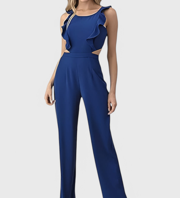 Chantal Jumpsuit with Cut-Out and Ruffles