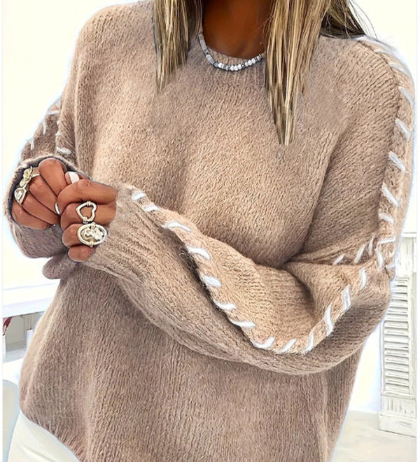 KALIYAH™ - Casual Round Neck Long Sleeve Sweater