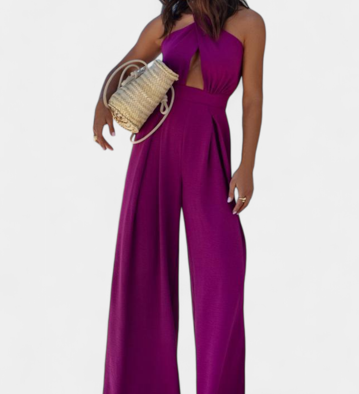 Jessica Mono Halter Cross Back with Wide Leg