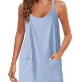 MARIMAR™ - Spaghetti Strap Athletic Dress with 4-Way Stretch and Built-in Shorts