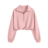TEAGAN™ – Sporty Half-Zip Cropped Sweatshirt