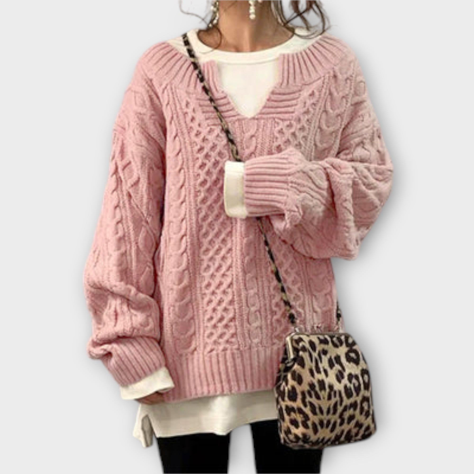 Lili - Suéter oversized con motivo de trenzas