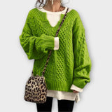 Suéter Oversize con Motivo de Trenza