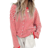HADLEE™ – Striped Button-Front Knit Sweater