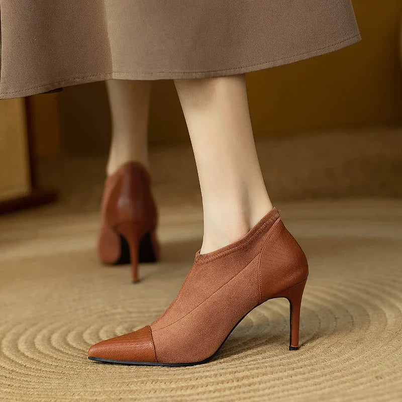 Genuine Leather Heels Veronica