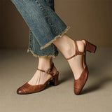 Genuine Leather Heels Valery