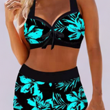 Sónia - High-Waisted Swimsuit with Floral Pattern