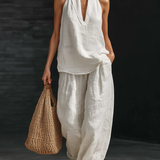 Carmen | Sleeveless Set with Wide-Leg Trousers