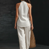 Carmen | Sleeveless Set with Wide-Leg Trousers