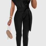 Layla Sequin One-Shoulder Jumpsuit