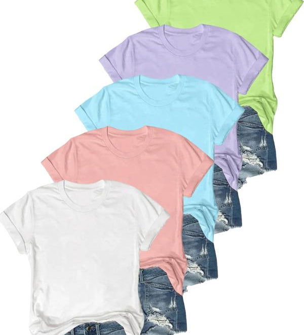 OLIVE™ - Casual Short Sleeve Tee (Pack of 5)