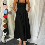 BILLIE™ - Women's Sleeveless Pocket Zipper Back A-Line Summer Dress